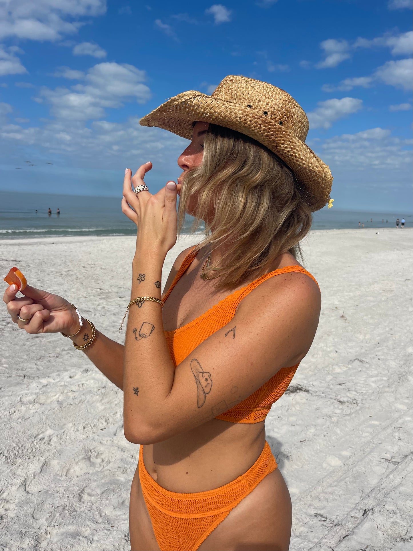 Alix bikini top in Clementine, LOKAL one/size swimwear, photo 4 of 4