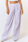 Gingham Plaid Wide Leg Lounge Pant - Lavender