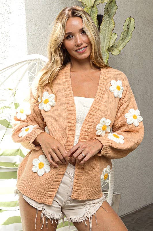 Layla Embroidered Daisy Cardigan