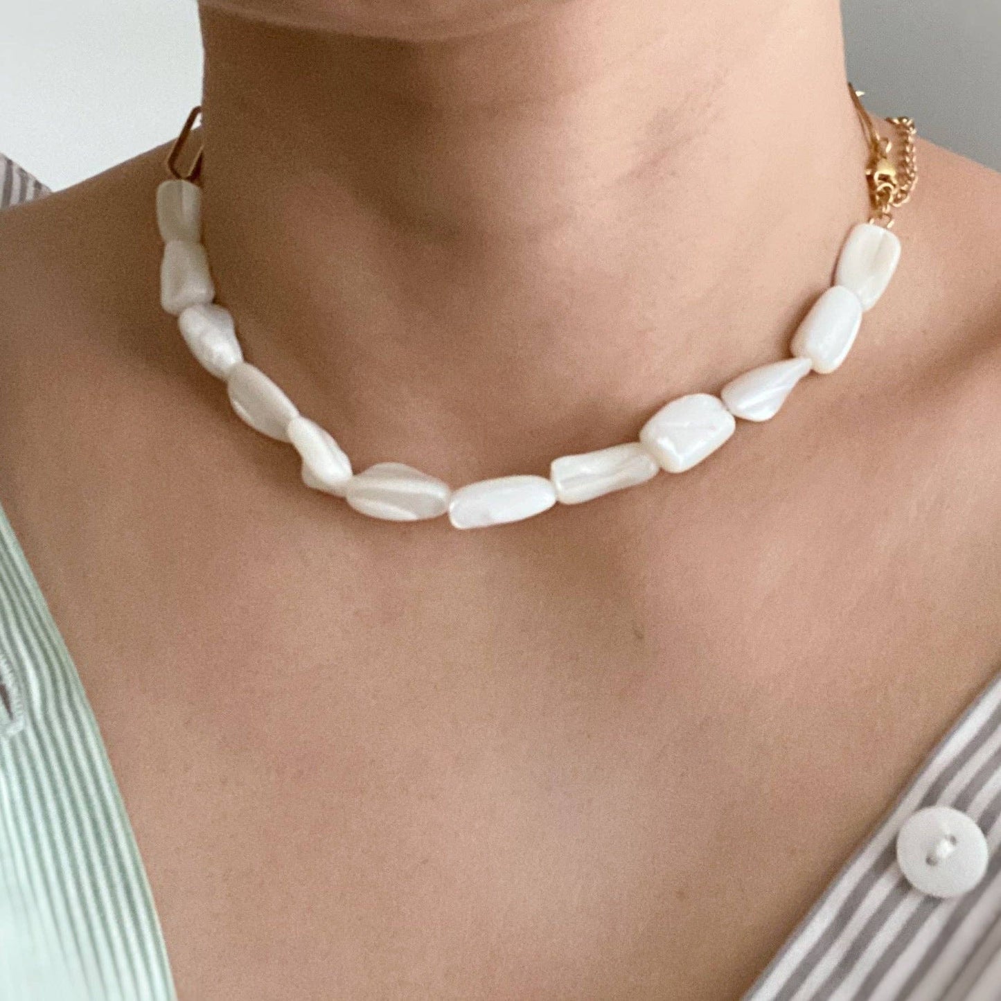 Chain & Shell Pearl Necklace