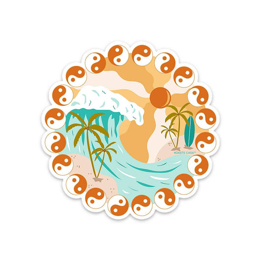 Yin Yang Wave Sticker