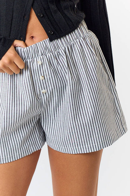 Pin Stripe Boxer Shorts - Grey