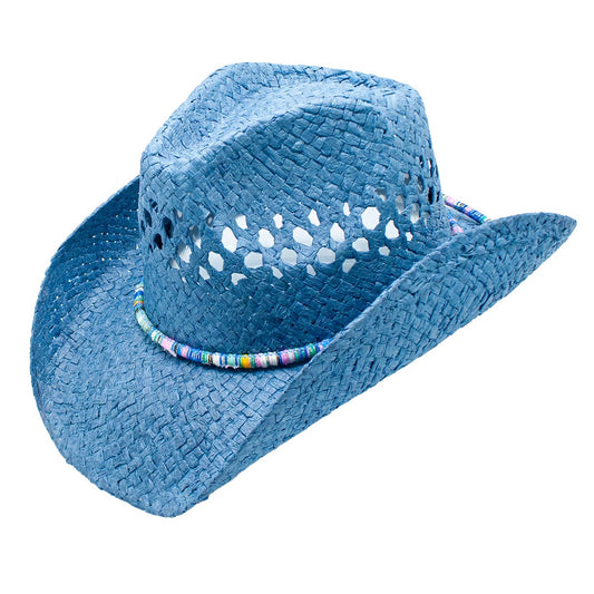 Andes Straw Colorful Band Cowboy Drifter Hat