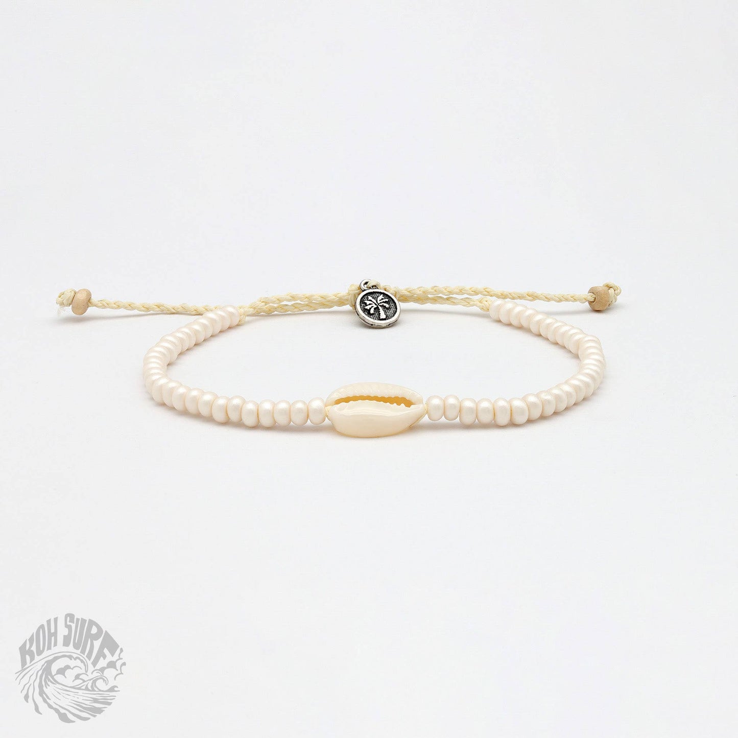 Laaloa Bay Beaded Anklet - Cream