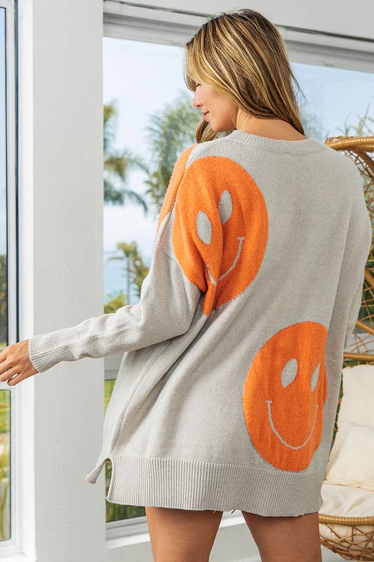 Smiley Embroidered Sweater