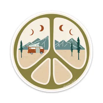 Mountain Peace Sign Sticker