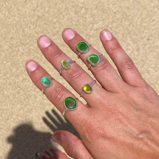Sea Glass Ring - Green