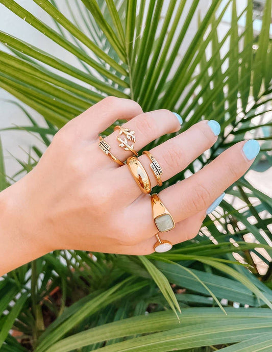 Gold Olive Branch Ring