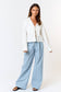 Gingham Plaid Wide Leg Lounge Pant - Blue