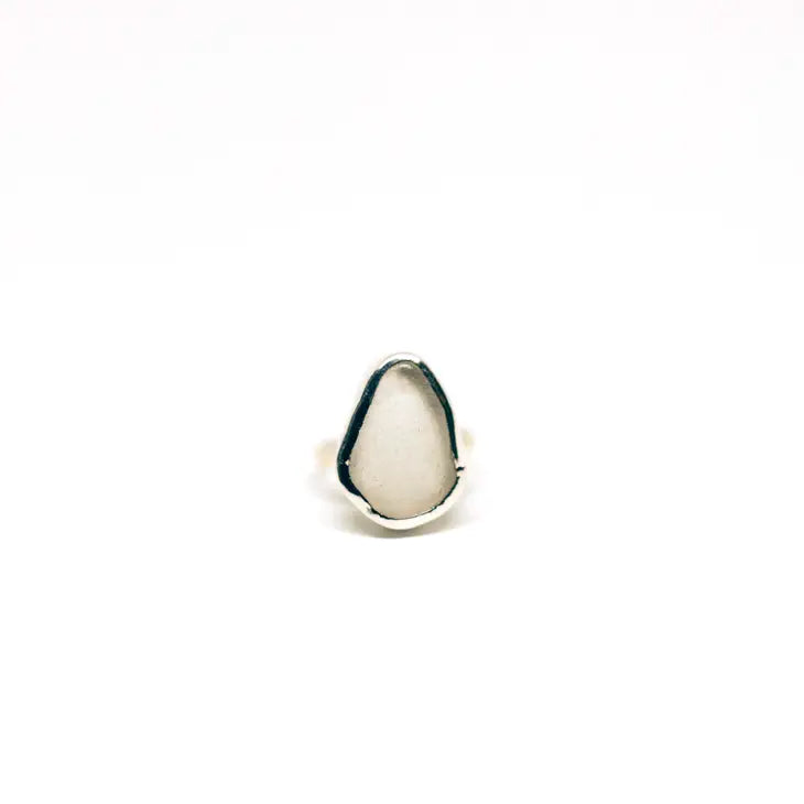Sea Glass Ring - White