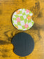 Groovy Green Check and Pink Daisy Design Car Coasters