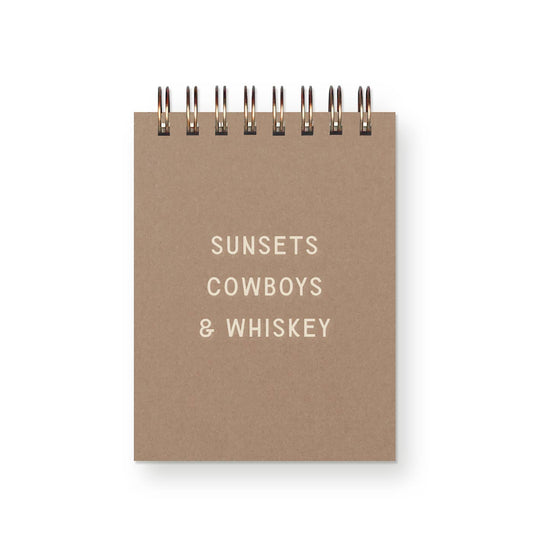 Sunsets, Cowboys & Whiskey Mini Jotter Notebook