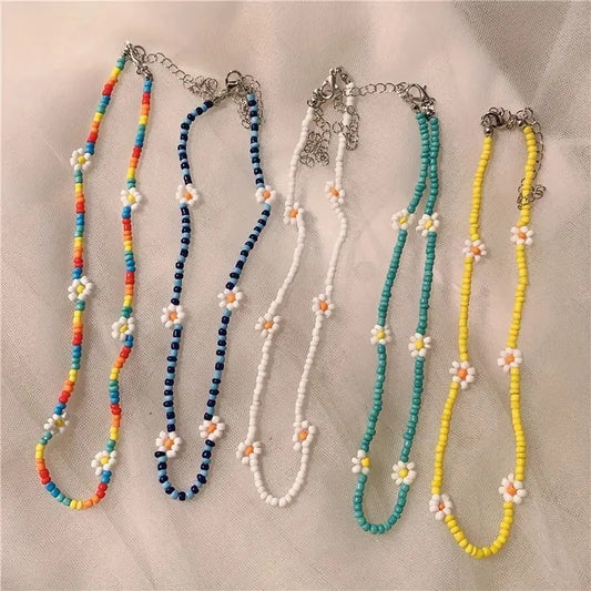 Boho beaded Daisy choker