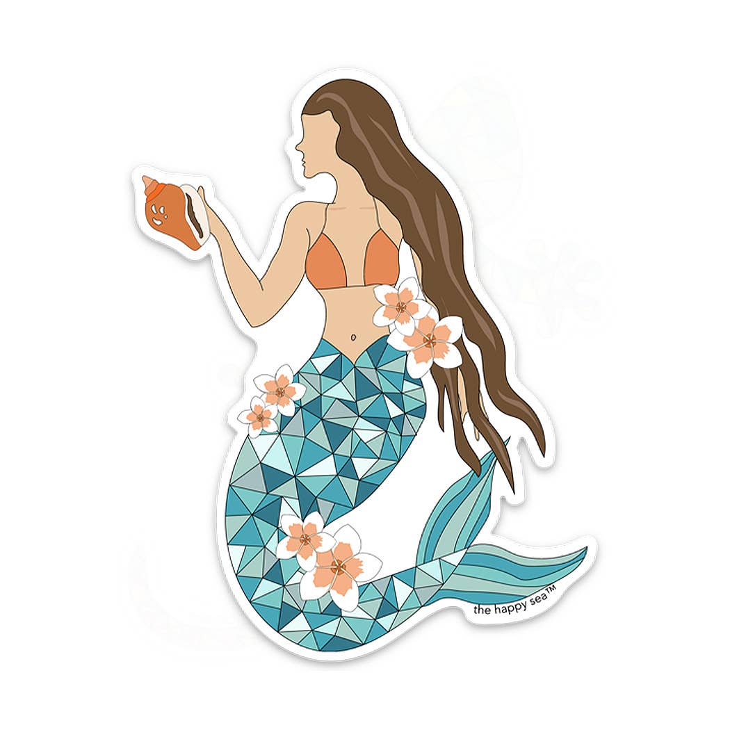 4" Hibiscus Mermaid Sticker