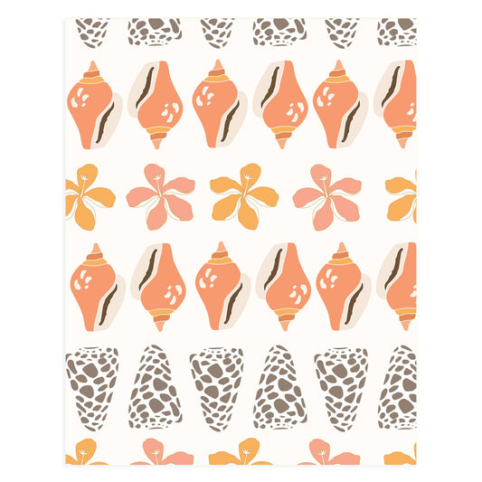 Hibiscus Seashell Print