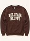 Belleair Bluffs Crewneck flat lay showing patterned fabric applique with stitched edges
