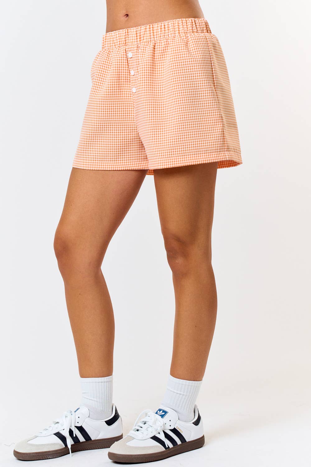 Gingham Check Boxer Shorts - Orange