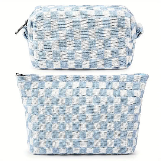 Checkered Cosmetic Bags