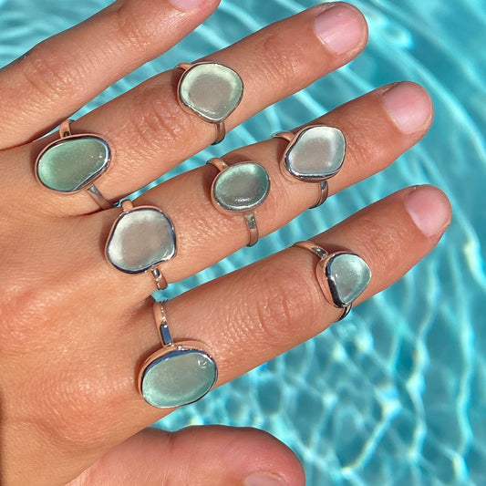 Sea Glass Ring - Blue