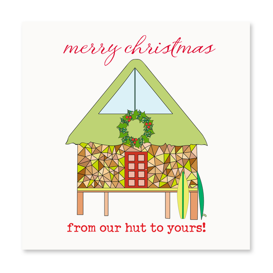 Holiday Tiki Hut Greeting Card