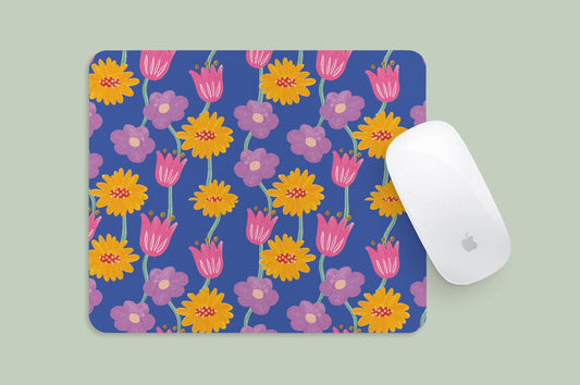 Mousepad Hand Drawn Colorful Floral Pattern