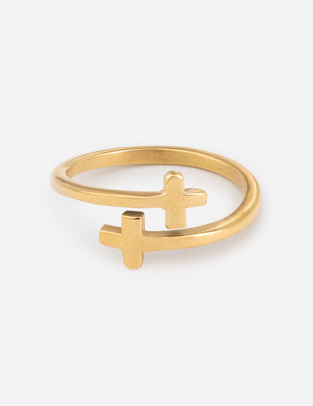 Gold Wrapped Cross Ring