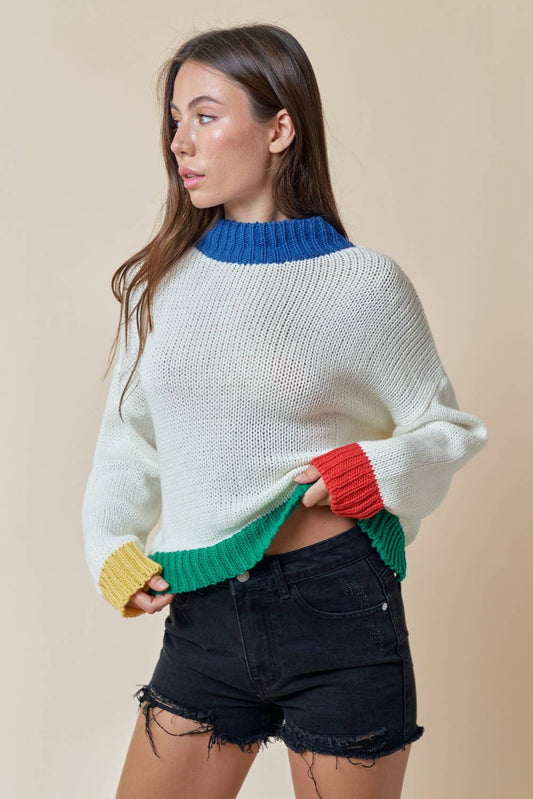 Colorblock Sweater - Rainbow