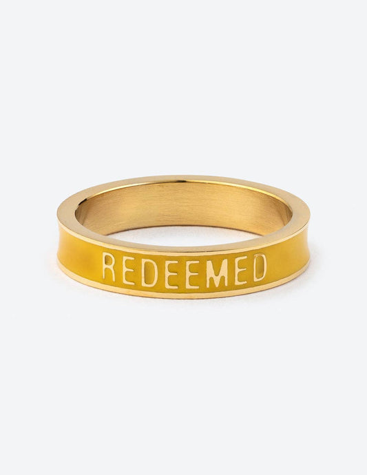 Yellow Enamel Redeemed Ring