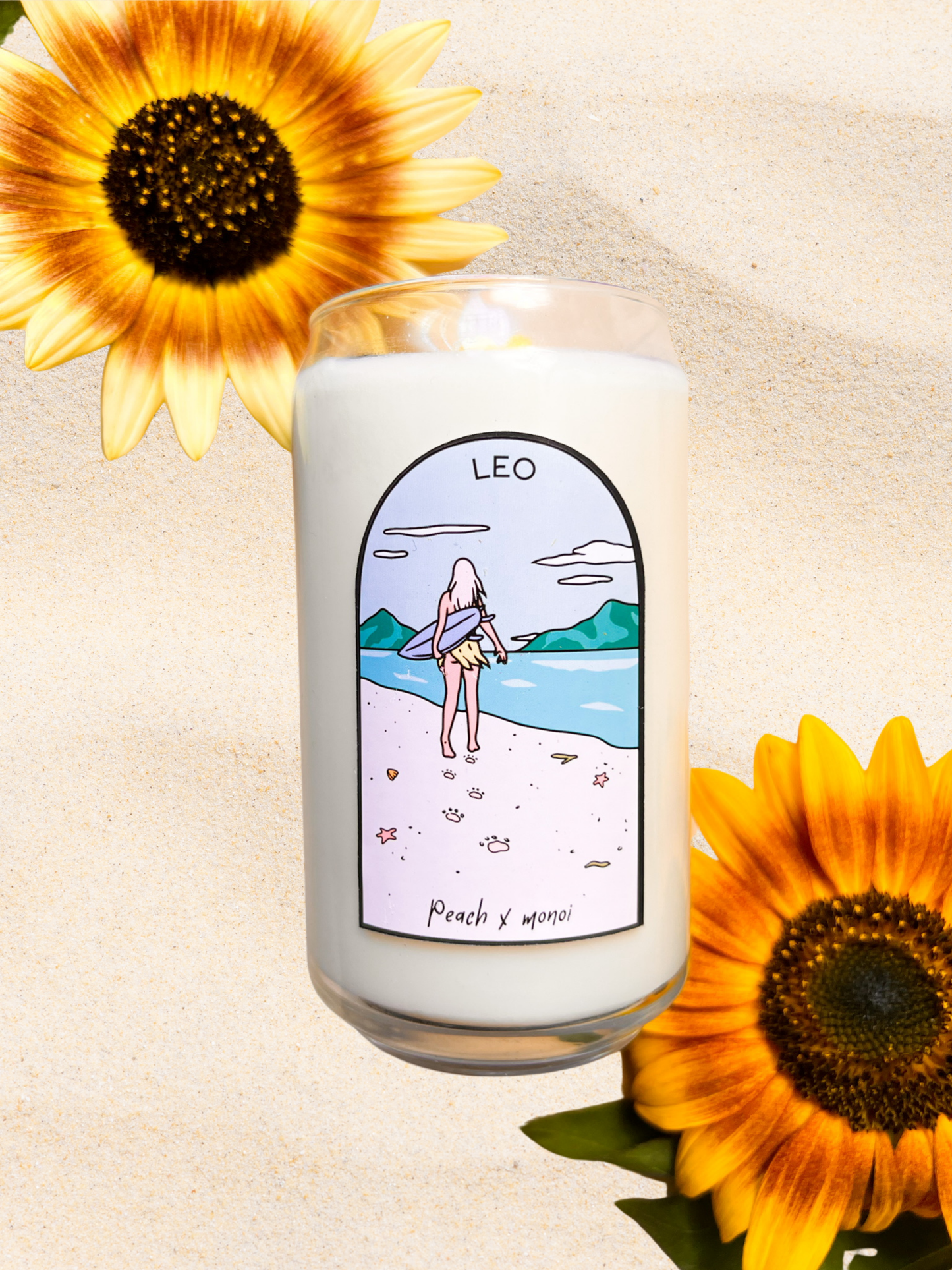 Leo Zodiac Surf Candle - Peach Monoi
