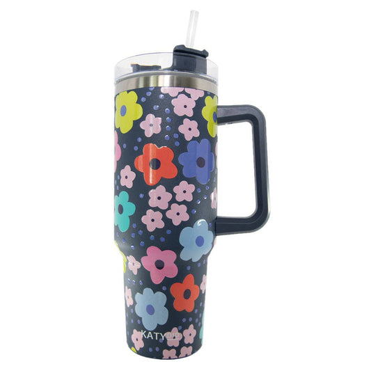 Navy Daisy Tumbler