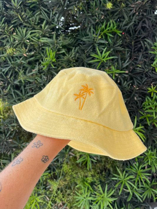 Terry Cloth Bucket Hat - Twin Palms 🌴